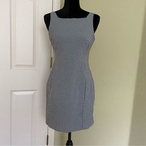THEORY Square Neck Check Mini Dress